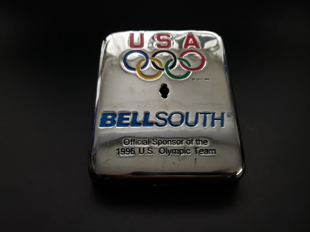 Vintage Bell South 1996 USA Olympics Chrome Payphone Coin Vault Cover